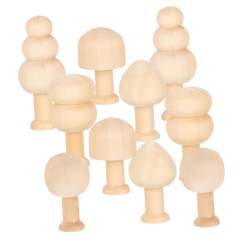 JEWEDECO 15st Unbemalte Figuren Mini Unvollendete Figuren Frohe Weihnachtsbäume Unbemalte Peg-puppen Weihnachtsbaum-modell Für Den Weihnachtstisch Weihnachtsbäume Formen Spielzeug Holz von JEWEDECO