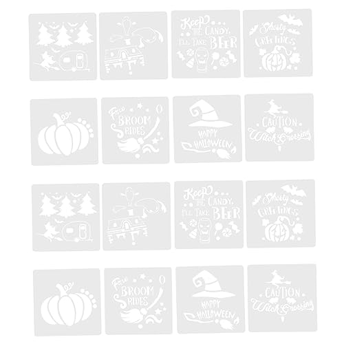 JEWEDECO 16St Halloween-Zeichnungsvorlage DIY Zeichenschablone Halloween-Tagebuchschablonen halloween dekoration halloween-dekoration Wiederverwendbare Halloween-Schablone Druckschablone von JEWEDECO