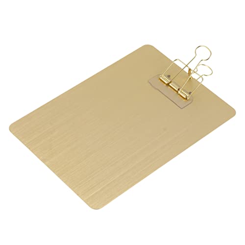 JEWEDECO 1Stk A5 Notiz Mini-Notizblöcke Datei Zwischenablage Papierhalter clipboard Schreibbrett mit Klemme schulsachen Dateiclip Hartfaserplatte Klemmbrett Metall Golden von JEWEDECO