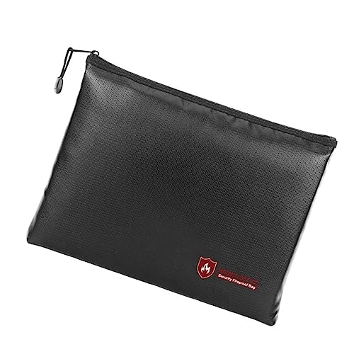 JEWEDECO 1Stk feuerfeste Aktentasche feuerfeste Bürotasche Dokumententasche mit Reißverschluss document folder aktenmappe folders ordner Feuerfeste Dokumententaschen feuerfeste Tasche Black von JEWEDECO