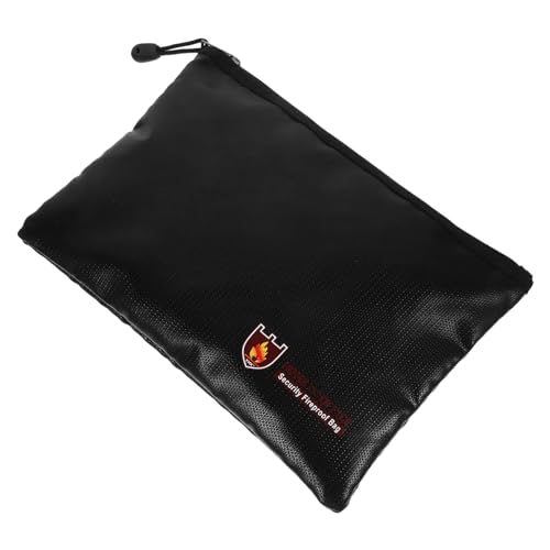 JEWEDECO 1pc Wasserdichte Wertvolle Dokument Tasche Feuerfeste Datei Tasche (schwarz) von JEWEDECO