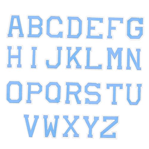 JEWEDECO 2 Buchstabe gestickter Aufnäher dekorative Patches Buchstaben-Kleidungsflecken Briefe personalisierte bekleidung personalisierte kleidung hemd Jeans-Patches Kinder-Patches Sky-blue von JEWEDECO