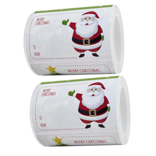 JEWEDECO 2 Rollen Weihnachtsaufkleber Etiketten Geschenketiketten Weihnachtsaufkleber Xmas Weihnachtsgeschenkaufkleber Anhänger Weihnachtsgeschenk Etikett Weihnachtsaufkleber Für von JEWEDECO