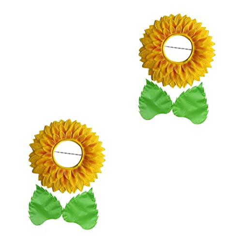 JEWEDECO 2 Sätze Kopfschmuck aus Sonnenblumen Sonnenblumenkostüm für Kinder Sonnenblumen-Kopfschmuck Sonnenblumen Kopfschmuck Blumenkranz Kopfschmuck Zubehör für Männer Hüte Sonnenblumenhut von JEWEDECO