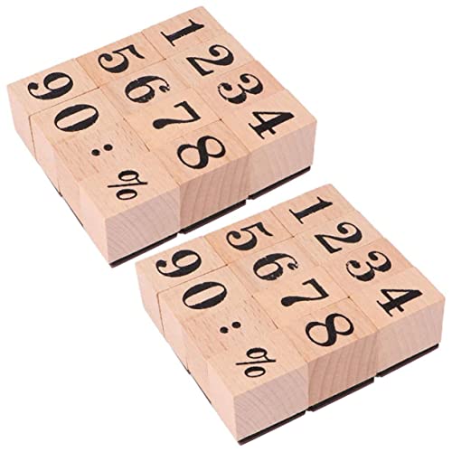 JEWEDECO 2 Sets Dekorative Holzstempel Für Handarbeit Sammelalbum Stempel Quadratische Gummiblock Stempel Ideal Für Kreative Projekte Und DIY Stempel Gut Gemacht von JEWEDECO