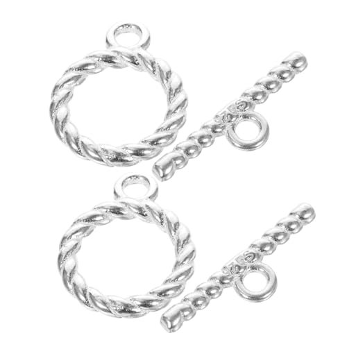 JEWEDECO 2 Sets S925 Schmuckverschlüsse Für DIY Armbänder Und Halsketten 10mm Toggle Clasps Bar Und Ring Verbindungsstücke Ideal Für Kreative Schmuckgestaltungen von JEWEDECO