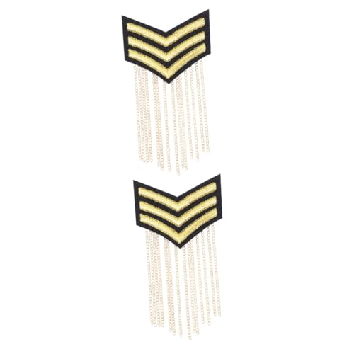 JEWEDECO 2 Stk Schulterklappen fringe quasten Kostümzubehör Attractive tassel design herrengeschenke Reißnägel Schlüssel Kostüm-Schulter-Abzeichen Männer Schulterbrett Stoffstickerei Golden von JEWEDECO