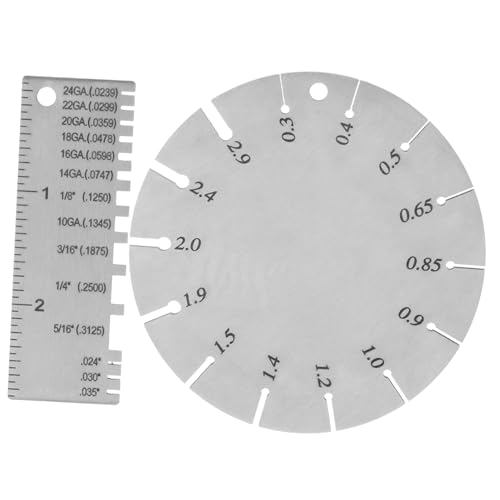 JEWEDECO 2 Stück Blech Edelstahl Drahtlehre Elektrischer Draht Elektrischer Draht Die Drahtstärkenmessgeräte Drahtschweißlehre Metalldickenmessgerät Werkzeug Drahtstärken von JEWEDECO