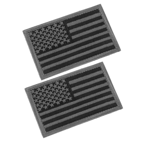 JEWEDECO 2 Stück Selbstklebende Taktische Flaggen Aufnäher Anthrazit Für Militäruniformen American Flag Emblem Ideal Für Caps Und Kleidung von JEWEDECO