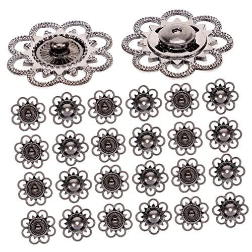 JEWEDECO 20 Paar Annähbare Druckknöpfe Aus Robuster Metalllegierung Blumenform Für Kleidung Inkl Druckknopfzange Ideal Für Jersey Stoffe Und Kreative Nähprojekte von JEWEDECO