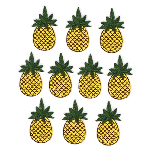 JEWEDECO 20 Stk Gestickte Paste Stoffaufkleber Für Bekleidung Flicken Aufnähen Cartoon-applikation Tücher Appliziert Aufkleber Stickerei-ananas-abzeichen Cartoon-patches Zum Selbermachen von JEWEDECO