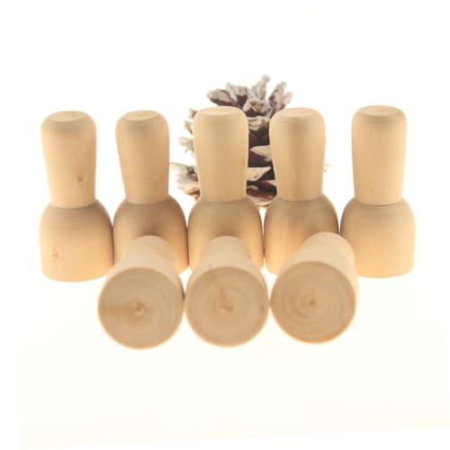 JEWEDECO 20 Stk Unfertige Puppen Selber Machen Lernspielzeug Blanko-peg-puppen Steckpuppen Unvollendet Kinderspielzeug Diy Zeichnung Ornament Kinder Malten Handwerk Light Brown von JEWEDECO