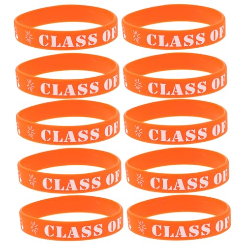 JEWEDECO 20 Stück 2025 Motto Party Armbänder 2025 Abschlussparty Zubehör 2025 Abschlussfeier Gastgeschenke Glückwünsche Absolventen Armband Abschluss Gummiarmbänder Abschlusszubehör von JEWEDECO