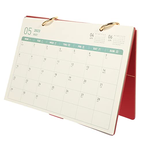 JEWEDECO 2023 Plan Tisch Kalender Einfacher Stehkalender Dekor Für Büro Tischdekoration Rotes Dekor Notizblock Tischkalender Kalender Umblättern Arbeitskalender Tischstaffelei Papier von JEWEDECO