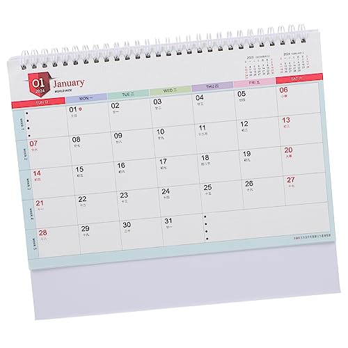 JEWEDECO 2024 Desktop-dekor Kalender Beachten Notizblock Für Den Schreibtisch Monatlicher Kalenderplaner Tischkalender Bürokalender Dekoration Büro-schreibtischdekorationen Papier von JEWEDECO