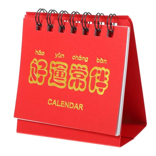 JEWEDECO 2024 Desktop-staffelei-kalender Stehtischkalender Chinesischer Mondkalender Retro-kalender Glückskalender Monatlicher Tischkalender Jahr Des Drachenkalenders Standkalender Papier von JEWEDECO