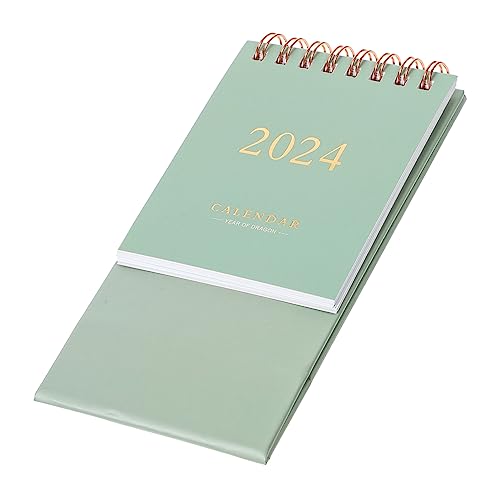 JEWEDECO 2024 Mini-Tischkalender Aufstellbare Tischkalender Staffelei-Kalender 2024 tischkalender basteln schreibtischkalender Heimdekoration Tisch-Stehkalender Bürokalender Papier Green von JEWEDECO