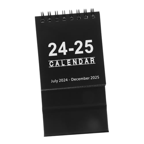 JEWEDECO 2024 Mini Tischkalender Geschäftskalender Mini-kalender Jahreskalender 2025 Staffelei Tragbar Kalender Registerkarten Flip-desk-kalender Mini-bürotischkalender Desktop Papier Black von JEWEDECO