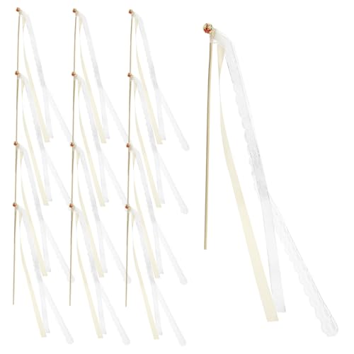 JEWEDECO 20St Zauberstabband seidenband ribbon Geschenkidee Bänderstäbe für Festivals Bänderstäbe für Jubiläen trimmen Blumensträuße Girlanden Fiesta Hochzeitsdekoration Partyzubehör Holz von JEWEDECO