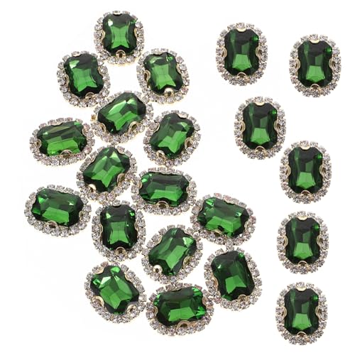 JEWEDECO 20St dekorativer Strass bastelzeug rhinestones accesories beschläge Dekorative Nähte Strasssteine ​​von Hand nähen Kleidung dekor schlichtes Design mit Strasssteinen Kupfer Green von JEWEDECO