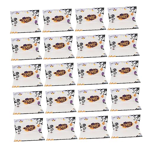 JEWEDECO 20st Halloween-lebensmittelkarte Lebensmitteletiketten Für Party Halloween-dekor Platzkarten Halloween-tischkartenhalter Halloween-tischschild Halloween-party-spiele Papier von JEWEDECO