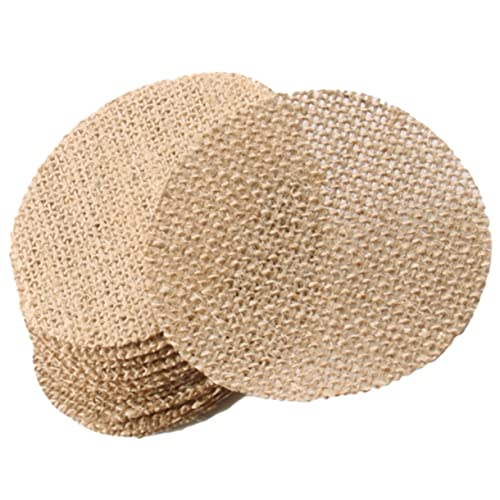 JEWEDECO 20st Jute Stücke Ornamente Leinenkreise Formen Weihnachten Sackleinen Runden Ausschnitte Weihnachtsbaum Handwerk Sackleinen Hängende Dekorationen Weihnachtsdekoration Betäuben von JEWEDECO