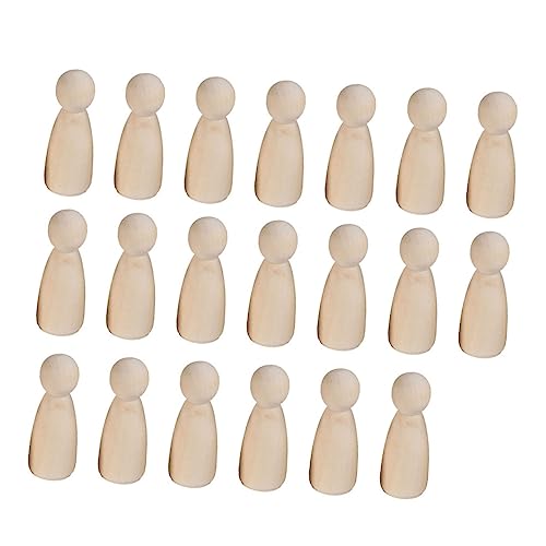 JEWEDECO 20st Puppenspielzeug Peg-puppe Puppen Für Heimwerker Kinderpuppen Kinder Spielset Puppenkörper Aus Holz Holzpuppenmenschen Hölzern Yellow von JEWEDECO