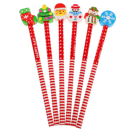 JEWEDECO 24er Set Weihnachtsbleistifte Mit Radiergummi Lustige Cartoon Designs Für Schule Und Büro Ideales Weihnachtsgeschenk Für Und Erwachsene Schreibwaren Für Kreative Bastelprojekte von JEWEDECO