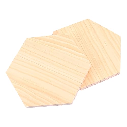 JEWEDECO 2St Hex-Planke Dekor DIY & Handwerk leeres Sammelalbum bastelholzplatte bastelmaterial mahlen DIY Holzplatten bohlen bretter Holzbretter Massivholzplatte Holztafel hölzern Yellow von JEWEDECO