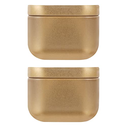 JEWEDECO 2St Kerzenglas Kerzendosen doppelt Sofortige Kerze Kerzenherstellung aus Wachs storage boxes aufbwahrungs-box Dose aus Weißblech Aromatherapie-Kerze kleine Dosen Eisen Golden von JEWEDECO