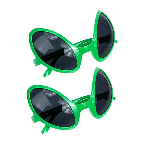 JEWEDECO 2St Urlaubszubehör interessante Alien-Brille Neuheitsbrille lustige Brillenkinder Dekor faschingsbrille karnevalsbrille Party-Requisiten Cosplay-Sonnenbrille Plastik Light Green von JEWEDECO