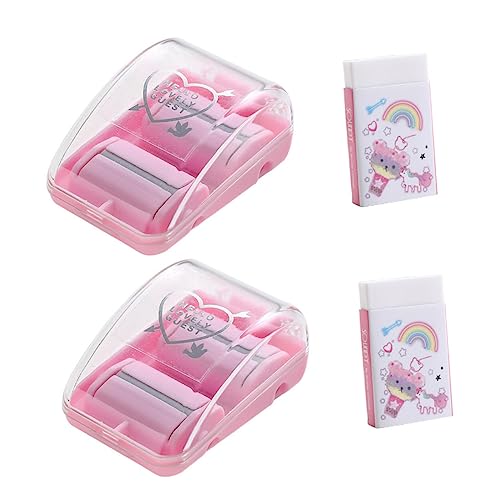 JEWEDECO 2er Set Mini Tischreiniger Tragbare Krümelsammler Für Schreibtisch Eraser Cleaner Pink Effektive Reinigung Von Staub Und Krümel Im Büro Oder Zuhause von JEWEDECO