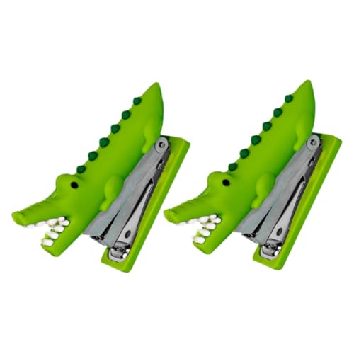 JEWEDECO 2st Alligator-hefter Hefter in Tierform Hefterbüro Kommerzieller Hefter Hochleistungs-tischhefter Mini-hefter Hefter Fürs Büro Hochleistungs-bürohefter Tierhefter Green Kieselgel von JEWEDECO