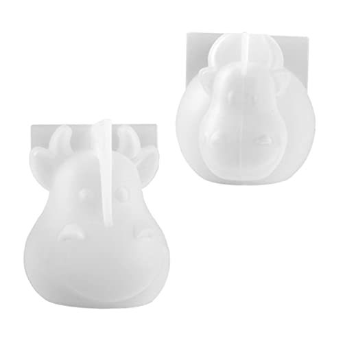 JEWEDECO 2st Silikonform Maskottchen 3d-viehform Kuh-aufkleber Kuhbecher Rinderschimmel Cowgirl Tierischer Kuchen Gießformen Für Tiere Kuh Zeug Bär Kuchenform Transparent Kieselgel von JEWEDECO