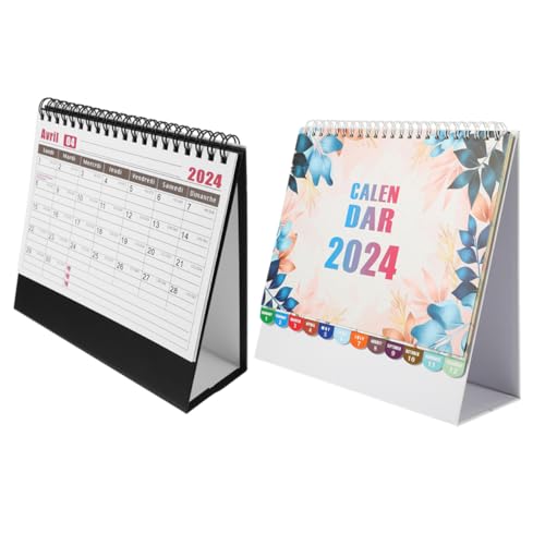 JEWEDECO 2st Tischkalender 2024 Staffelei-tischkalender 2024 Jahreskalender Kleiner Tischkalender Stehpult Drachenjahreskalender Stehtischkalender Mini-tischkalender Standkalender Papier von JEWEDECO