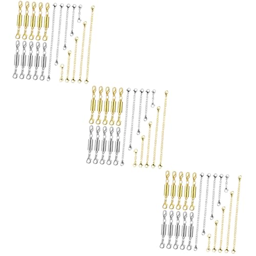 JEWEDECO 30 Stück Goldene Kettenverlängerungen Kettenverlängerungen Für Halsketten Magnetische Schmuckverschlüsse Schmuckherstellungszubehör Schmuckverlängerungskette von JEWEDECO