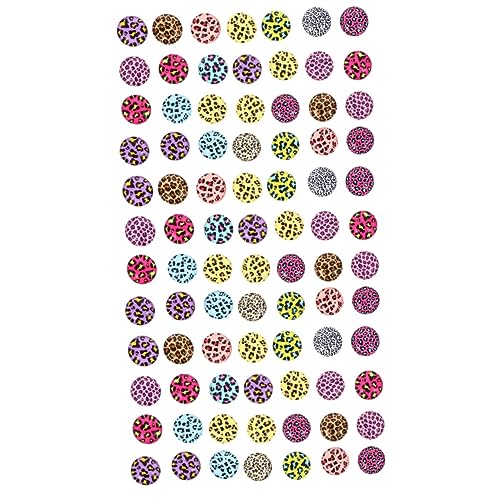 JEWEDECO 300 Stk Leoparden-Glaspatch halbrunder Flatback dekorative Perlen runde Cabochons-Fliesen Halskette Perlen Kreis tiermotive bastelbedarf decor Zeit-Edelstein-Patch DIY Glaspflaster von JEWEDECO