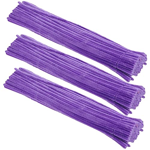 JEWEDECO 300St Zwirnstock Farbe Wolle Spielzeug für Kinder drehbare Pfeifenreiniger Spielzeuge kinder bastelset toys Kinderspielzeug Festival biegbarer Stab Partyzubehör Plüsch Violett von JEWEDECO