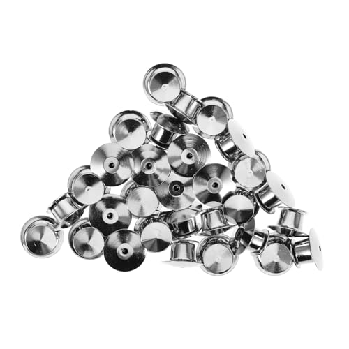 JEWEDECO 30St Pin-halter Rückseitenverschluss für Broschen Badge Verschluss Pin Sicherheitsverschlüsse Anstecker Verschlüsse Pin-Abzeichen Rückseiten Anstecknadeln für Bücher Metall Silver von JEWEDECO