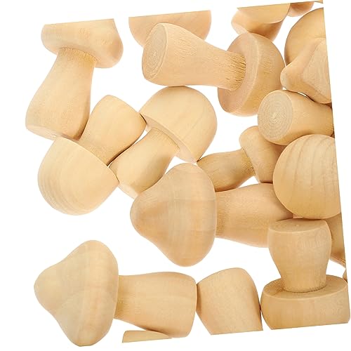 JEWEDECO 30St Weißer Germwood-Pilz unfertige Pilzmodelle Kindergarten DIY Bastelzubehör Pilz-Wohnkultur Bastelzubehör selber machen pilz dekor selber machen Kinder malen Spielzeug Holz von JEWEDECO