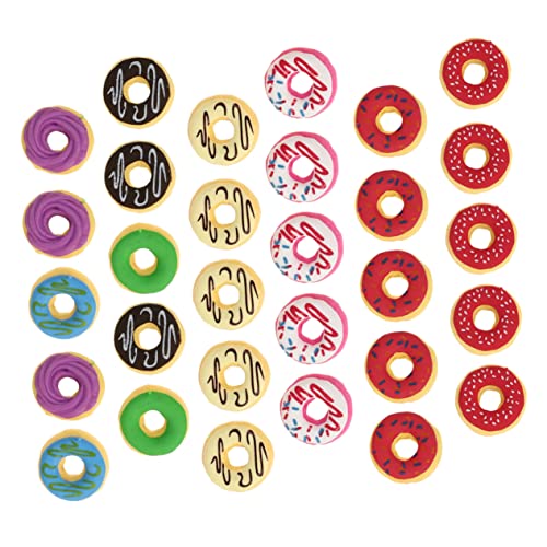 JEWEDECO 30st Gummiband Puzzles Für Kinder Pupillen Radiergummis Donut Kindergummis Donuts Geformter Radiergummi Radiergummis Für Mini-neuheit Große Radiergummis Le Mini-macaron Plastik von JEWEDECO