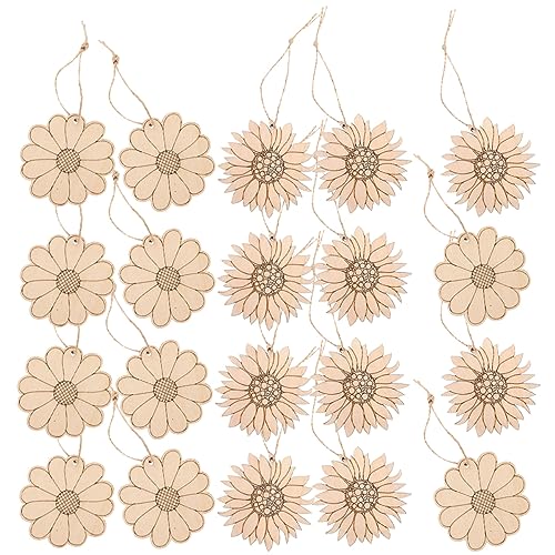 JEWEDECO 30st Hohle Diy-bastelarbeiten Aus Holz Trockenblumen Zum Basteln Blumen Zur Dekoration Mini-trockenblumen Ausschnitte Gepresste Blumen Sonnenblumen- Herstellung Hölzern von JEWEDECO