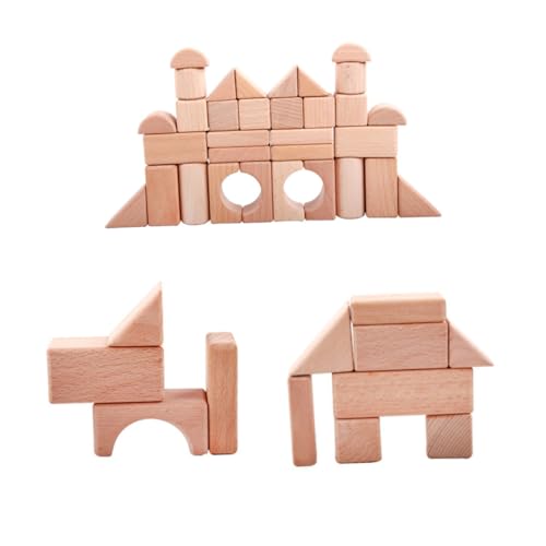 JEWEDECO 32 Stk Holzhandwerk Spielzeug Buchenblock Quadratischer Holzblock Holzwürfel Bastelwürfel Bambus Colorful von JEWEDECO