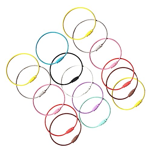 JEWEDECO 32 Stk Schlüsselanhänger aus Drahtseil Tag-Bewahrer Armband Schlüsselanhänger edelstahldraht bastelzeug Etiketten Schlüsselringe Kabelschleifenringe Schlüsselanhängerschlaufe von JEWEDECO