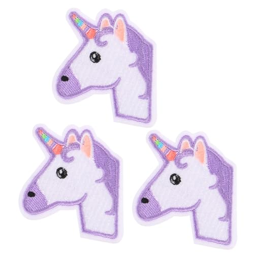 JEWEDECO 3St Stoff-Einhorn-Patch Lippentönung sensorisches Kleidungsflicken Kinderspielzeug Aufkleber Stickerei bastelset basteln für Taschen-Patch Patch-Einhorn von JEWEDECO