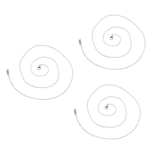 JEWEDECO 3St die Kette Halskettenzubehör selber machen Gliederhalskette edelstahlketten triffier Kette für Zubehör zur Schmuckherstellung zarte Halskettenketten Rostfreier Stahl Silver von JEWEDECO
