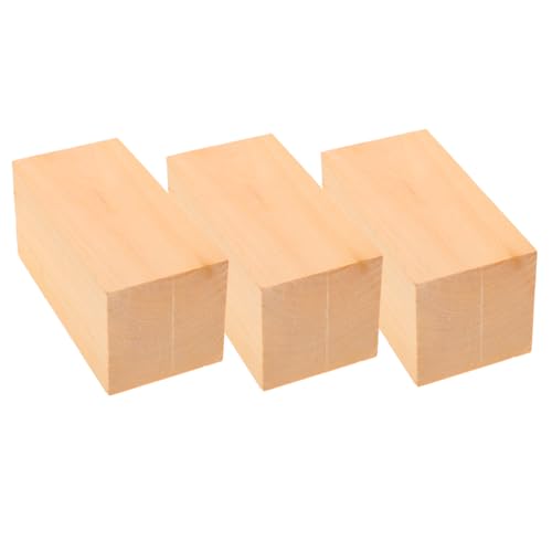 JEWEDECO 3St holzklötze selber machen building blocks for bausteine für kinder Skulpturenblock Linde zum Schnitzen Bastelarbeiten zur Herstellung von Blöcken Holzblöcke Hölzern von JEWEDECO