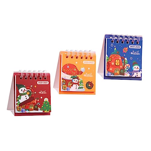 JEWEDECO 3st 2023 Kleiner Tischkalender Täglicher Tischkalender Kleiner Kalender Tischkalender 2023 Staffelei Kalender Taschenkalender Spule Spiralkalender Tischauflage Mini-kalender Eisen von JEWEDECO