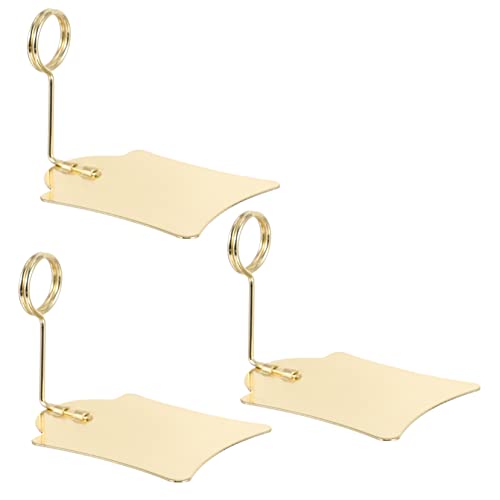 JEWEDECO 3st Preisschild-clip Parfümtablett Clip Für Korbetiketten Gestell Clip-etikettenhalter Platte Garagenaufkleber Köln Markt Stand Clips Schildhalter Korbetikettenhalter Golden Metall von JEWEDECO