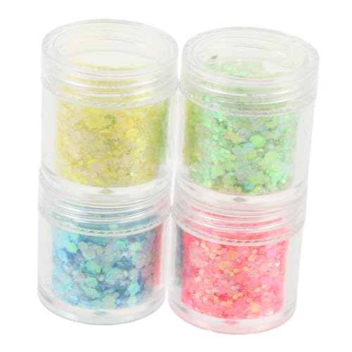 JEWEDECO 4 Leuchtendes Glitzerpulver Nagelkunst Mit Glitzerflocken Nagelpailletten Für Nagelkunst Nagelzubehör Nagelanhänger Für Acrylnägel Nagelglitzer Nagel Charms Funkeln Das Haustier von JEWEDECO